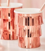8 Rosy Birthday Fransen Becher 260ml