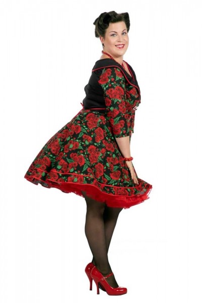 50er Jahre Rosenkleid für Damen