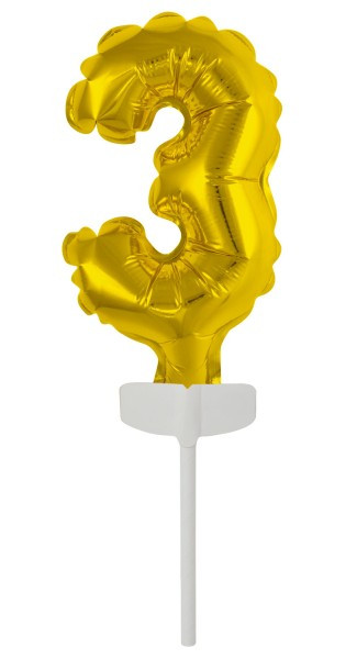 Goldene Zahl 3 Tortendeko Ballon