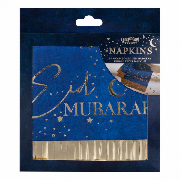 16 Gold Moon Eid Mubarak Servietten 16,5cm 2