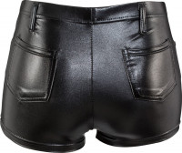 Sexy Lederoptik Hotpants Schwarz