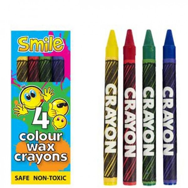 4 Smiley Mini-Wachsmalstifte