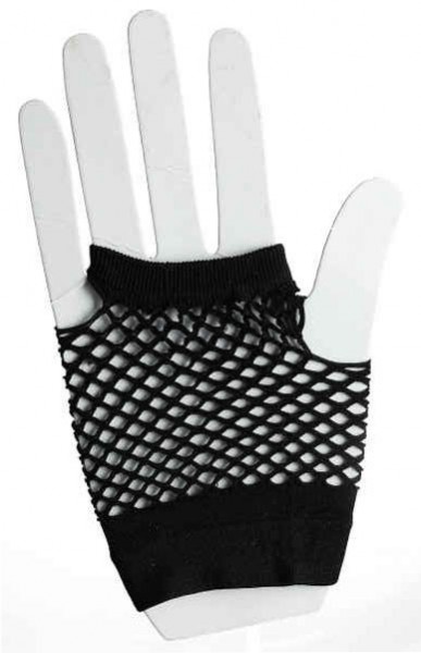 Kurze Netzhandschuhe Schwarz