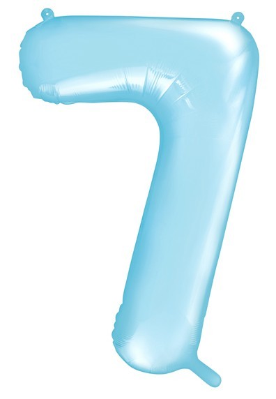 Zahl 7 Folienballon himmelblau 86cm