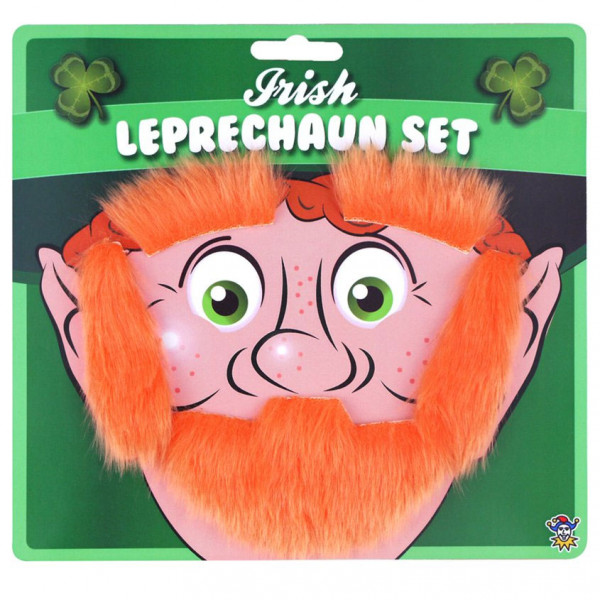 Leprechaun Bart mit Augenbrauen Set