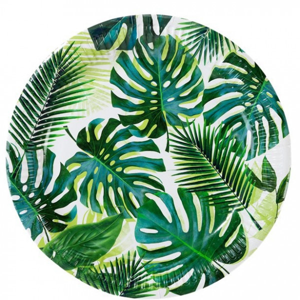 8 Tropical Party Pappteller 23cm
