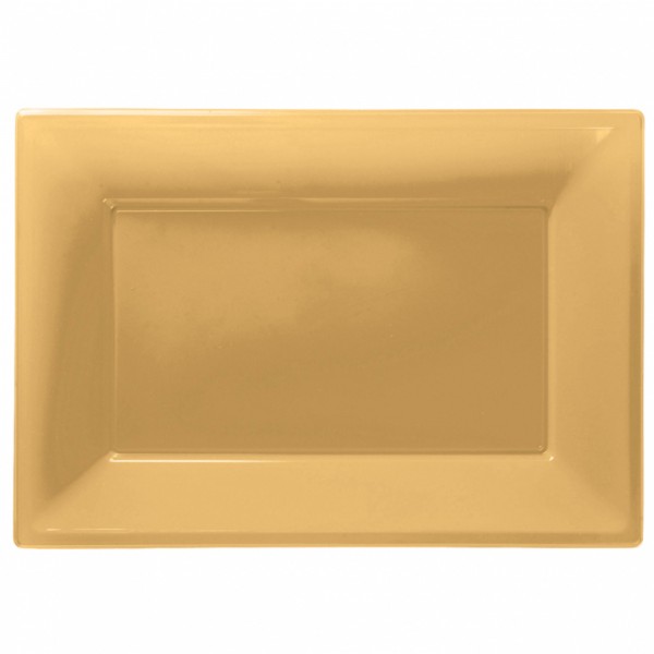 3 goldene Servierteller 33 x 23cm