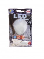 5 Glowing Partynight LED Ballons Weiß 23cm