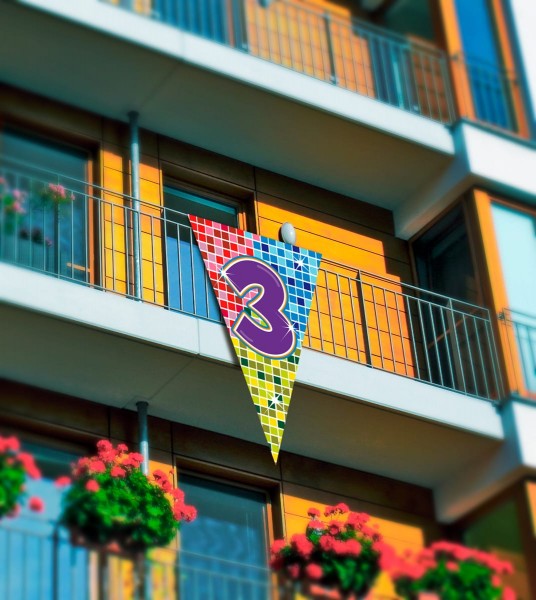 Groovy 3rd Birthday Wimpel 1,5m x 90cm