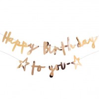 Goldene Happy Birthday to you Girlande