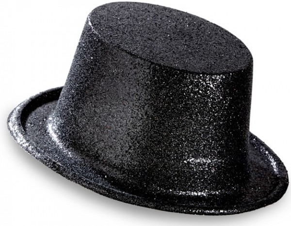 Schwarzer Glitzernder Zylinderhut