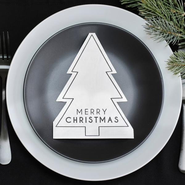 16 Eco Christmas Tree Servietten