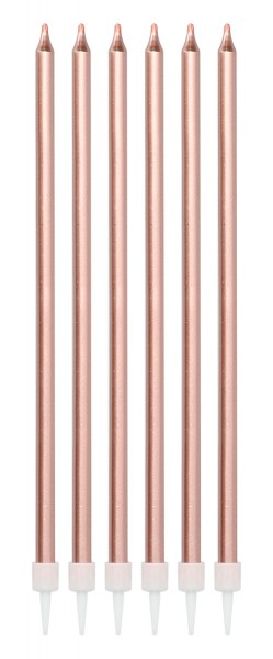16 Rosy Blush Tortenkerzen 15cm