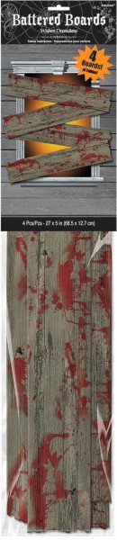 4 Blutige Holzbretter Fenster Deko