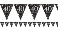 Golden 40th Birthday Wimpelkette 4m