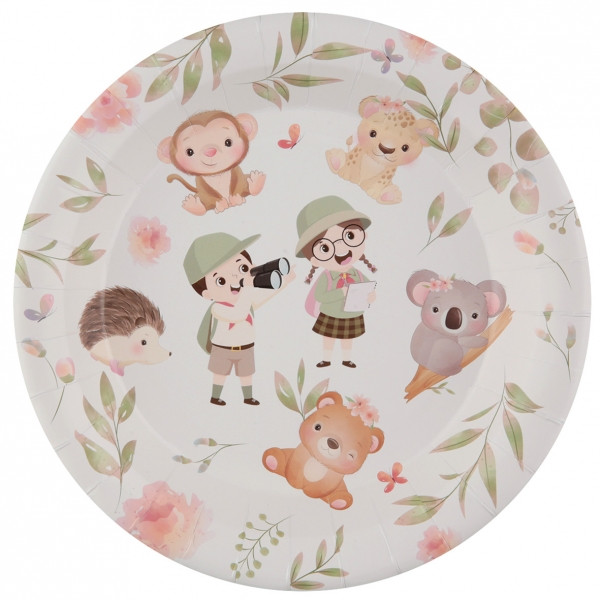 10 Tierforscher Pappteller 22,5cm