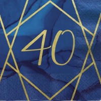 16 Luxurious 40th Birthday Servietten 33cm