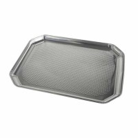 3 Alu Servierplatten eckig 35cm x 26cm