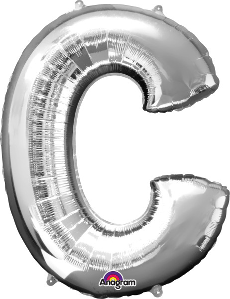 Folienballon Buchstabe C silber 81cm