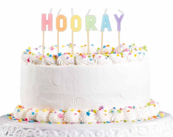 Hooray Schriftzug Tortenkerzen
