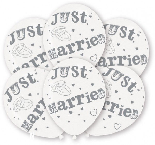 6 Just Married Luftballons 27,5cm