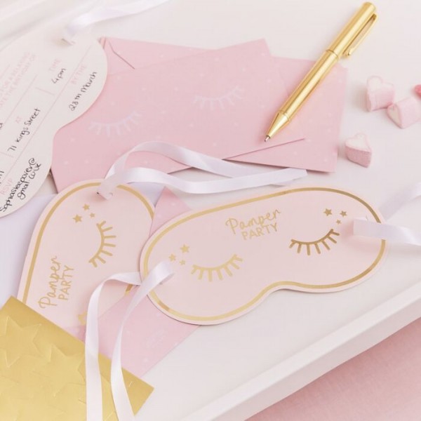5 Pamper Party Einladungskarten