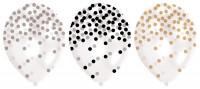6 Golden New Year Luftballons 27,5cm