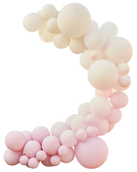 Eco Nude und Rosa Ballongirlande 75-teilig
