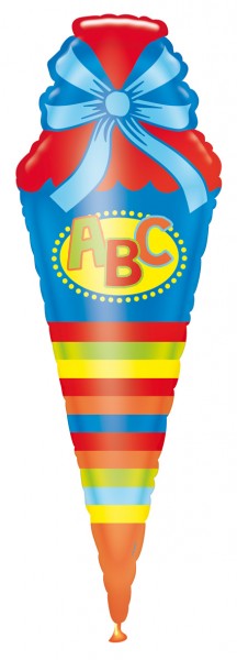 Bunter Schultüten Folienballon 35cm x 1,11m