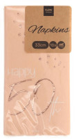 Vorschau: 10 Rosy Blush 50th Birthday Servietten 33cm
