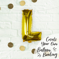 Vorschau: Goldener Buchstabe L Folienballon 40cm