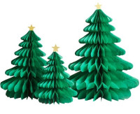 3 Wabenball Tannenbaum Tischaufsteller