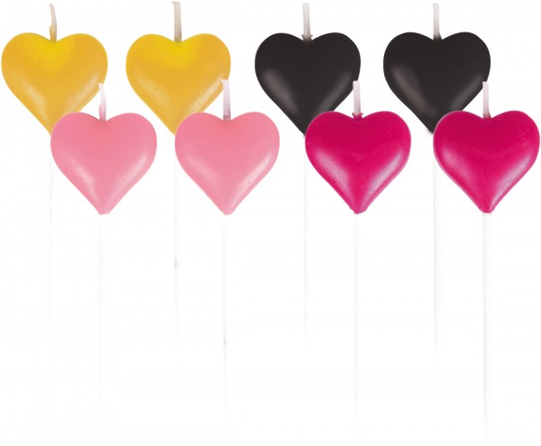8 Little love Herz Tortenkerzen