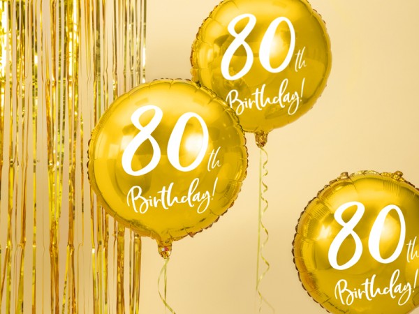 Happy 80th Birthday Folienballon 45cm 2