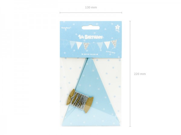 DIY One Star Wimpelkette silber-blau 1,3m 7