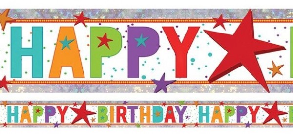Holo Birthday Banner 1,8m