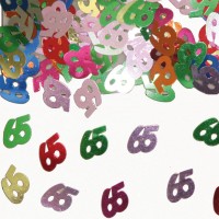 Bunte Metallic Streudeko 65. Geburtstag