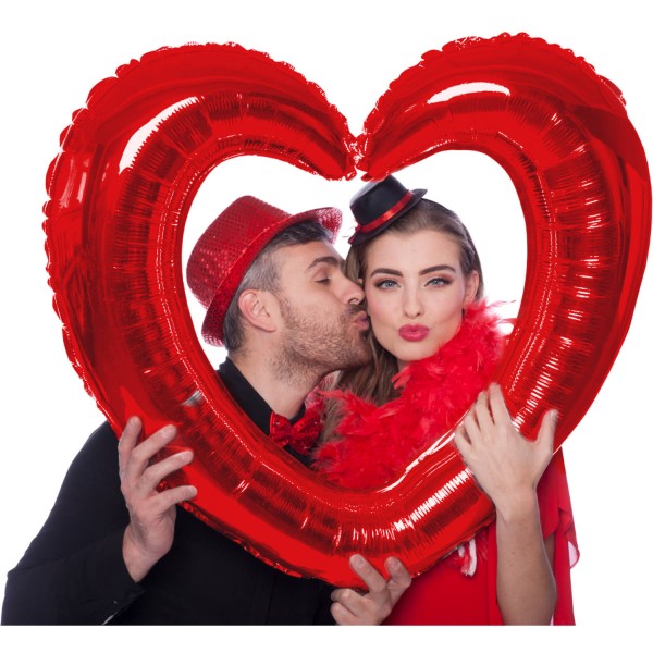 Roter Herz Fotorahmen 80 x 70cm 2