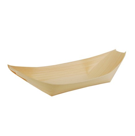 50 Holz Schalen Schiff 21,5 x 10cm