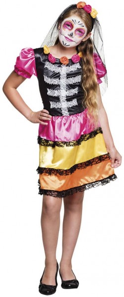 Dia De Los Muertos Spitzen Kinderkostüm