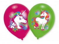6 Ballons Magisches Regenbogen Einhorn