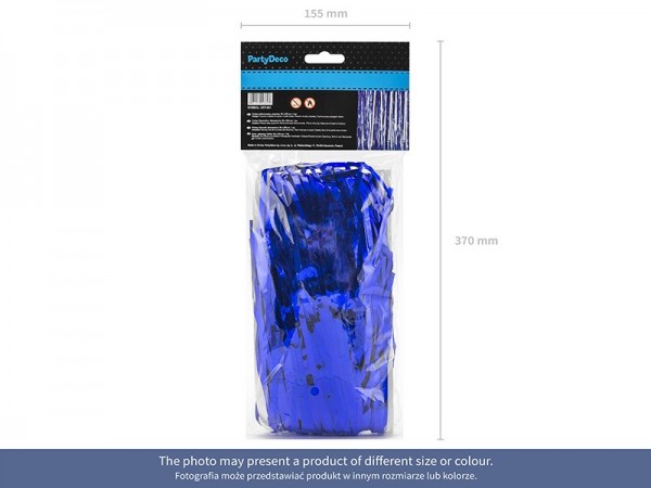 Blauer Lametta Partyvorhang 90 x 250cm 3