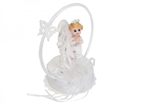 Tortendeko Erstkommunion weißes Girl 15 cm 2