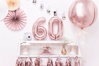 Vorschau: Metallic Zahlenballon 6 roségold 35cm
