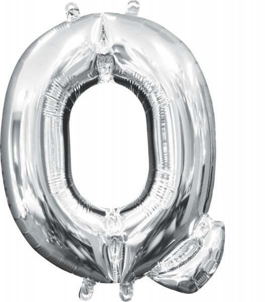 Mini Folienballon Buchstabe Q silber 35cm