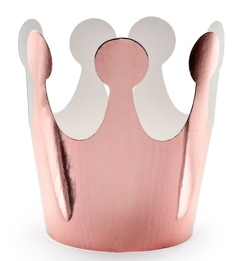 6 Roségoldene Party Kronen 9 x 6cm