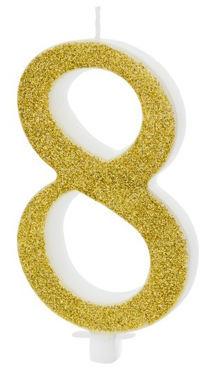 Glossy Birthday Zahl 8 Tortenkerze 10cm