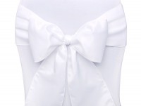 1 Satin Schleifenband für Stühle weiß 15cm x 2,75m