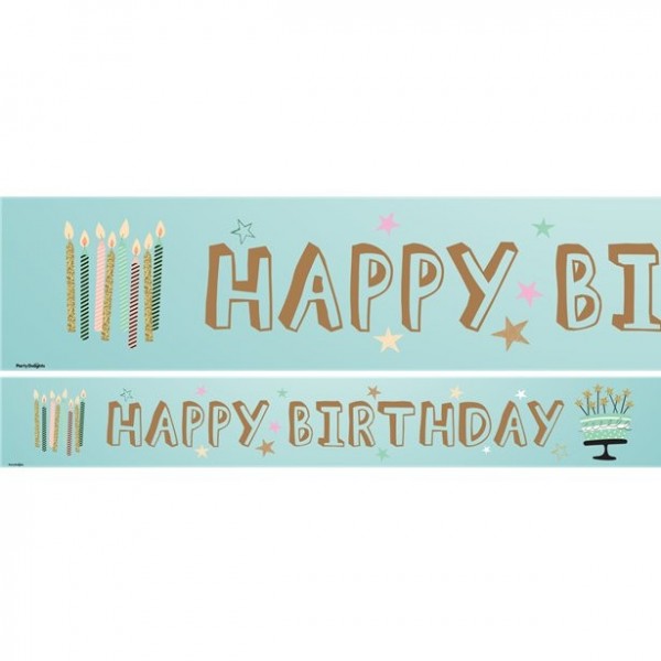 3 Happy Birthday Banner mint 1m