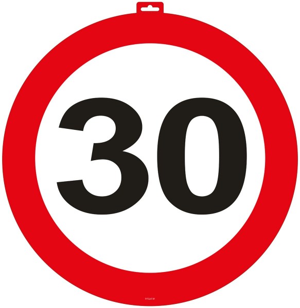 Verkehrsschild 30 Wandbild 47cm